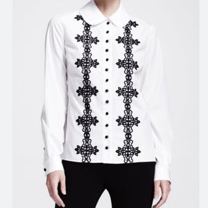 Dolce & Gabbana Embroidered Buttoned Poplin Blouse Size 40